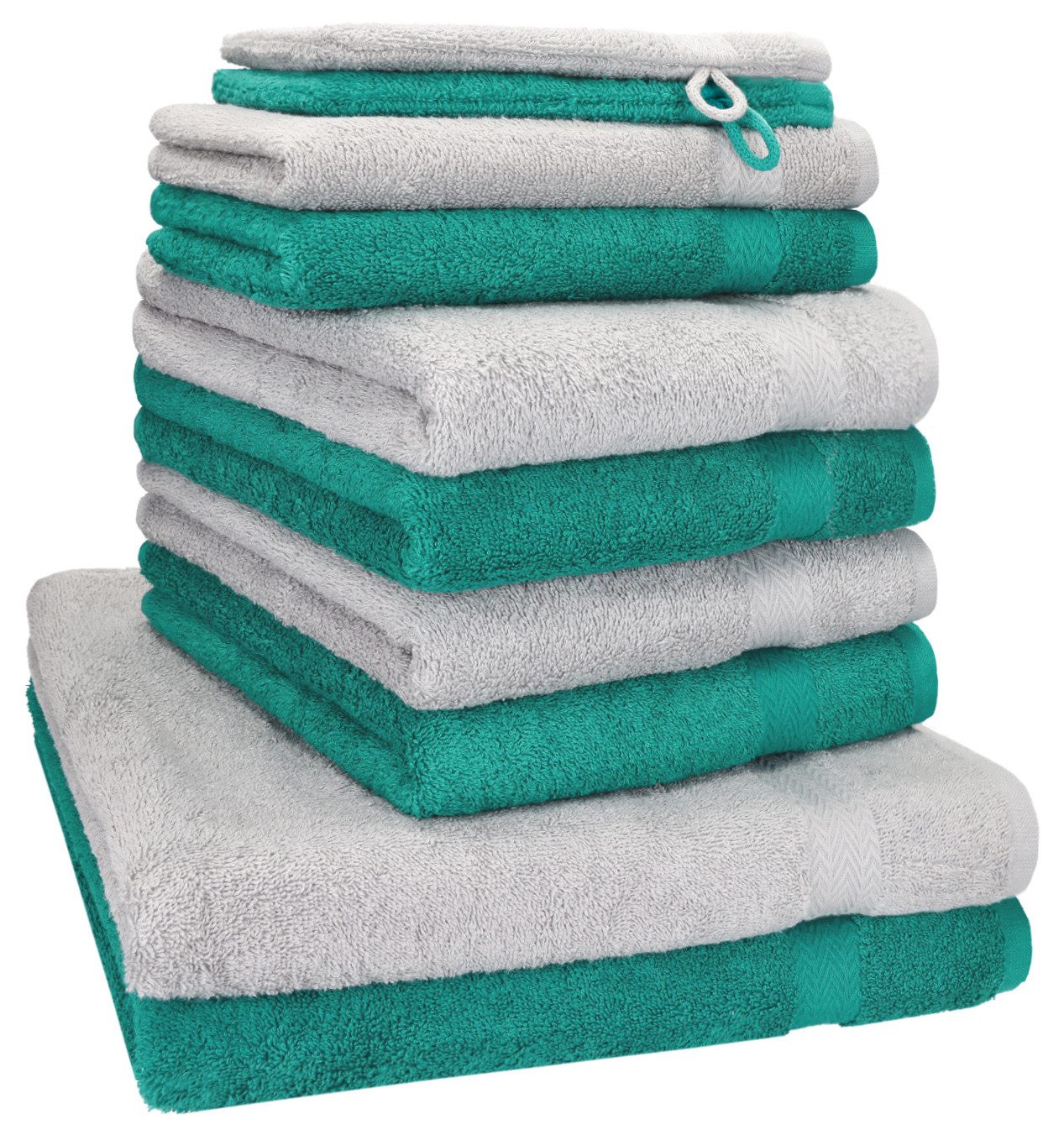 Betz Handtücher Premium Handtuch-Set 10-teilig, (Set, 10-St), Duschtücher, Handtücher, Gästetücher & Waschhandschuhe