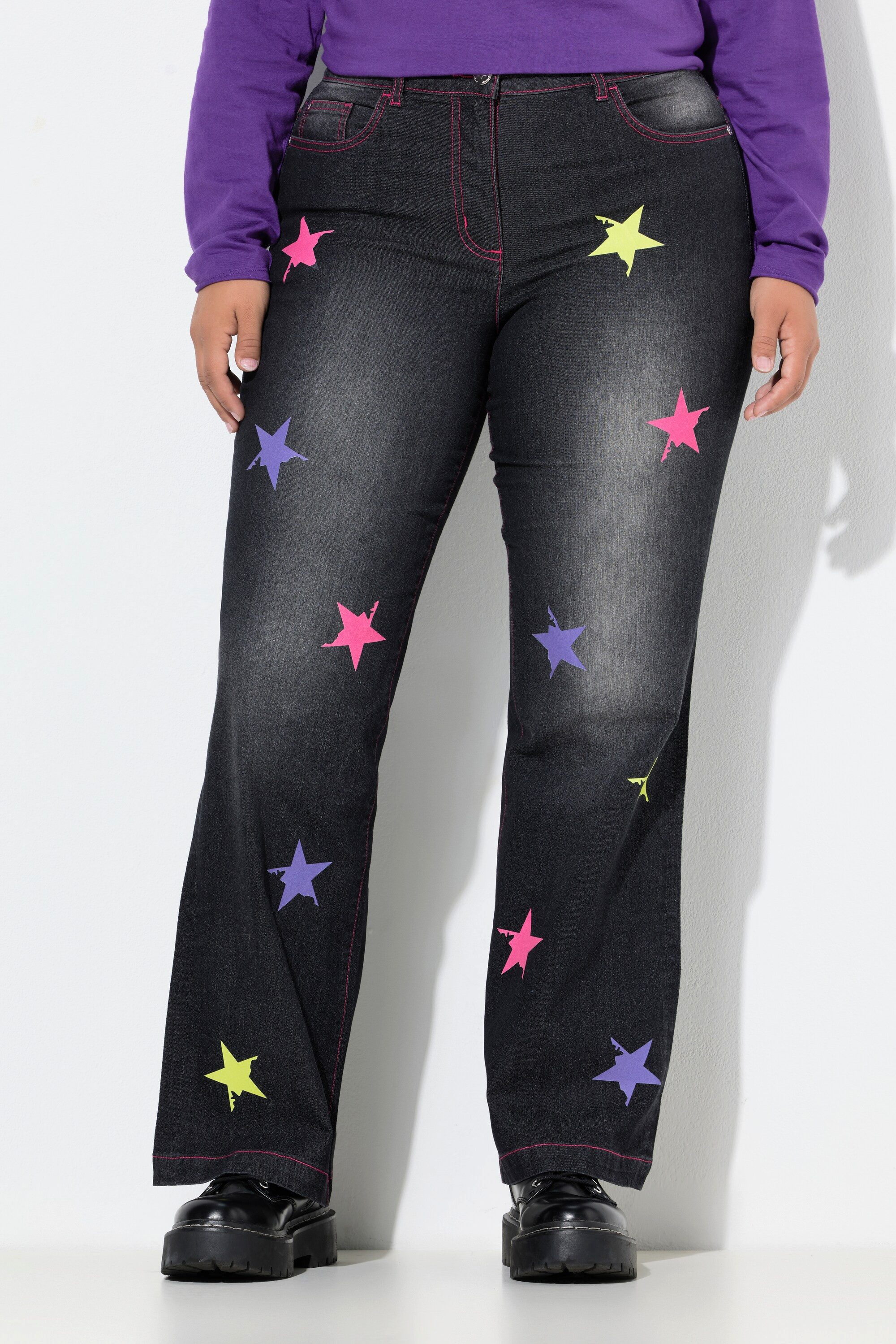 Angel of Style 5-Pocket-Jeans Jeans Nora weites Bein Sterne 5-Pocket günstig online kaufen