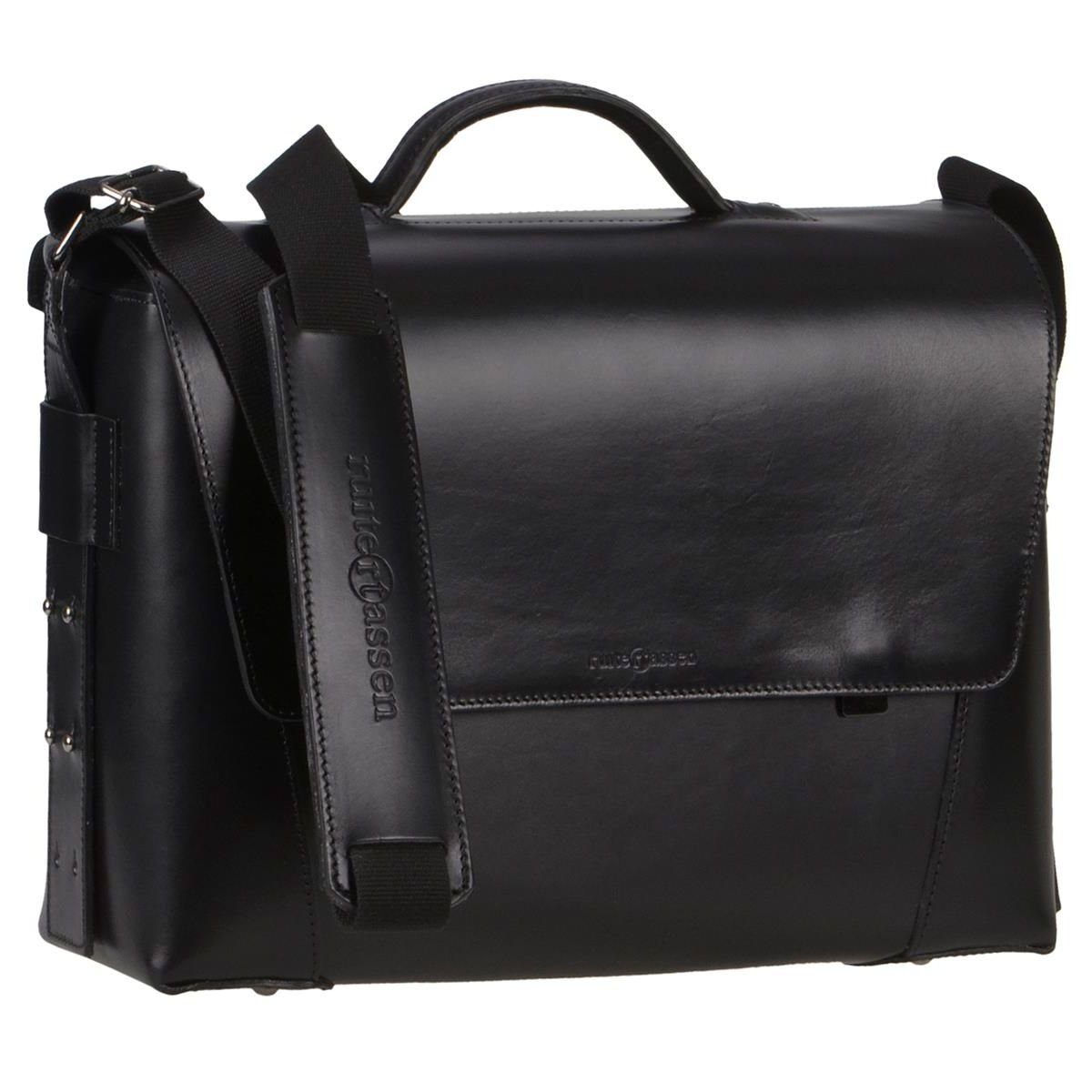 Ruitertassen Aktentasche Vanguard, 40 cm Lehrertasche mit 3 Fächern, dickes rustikales Leder in schwarz