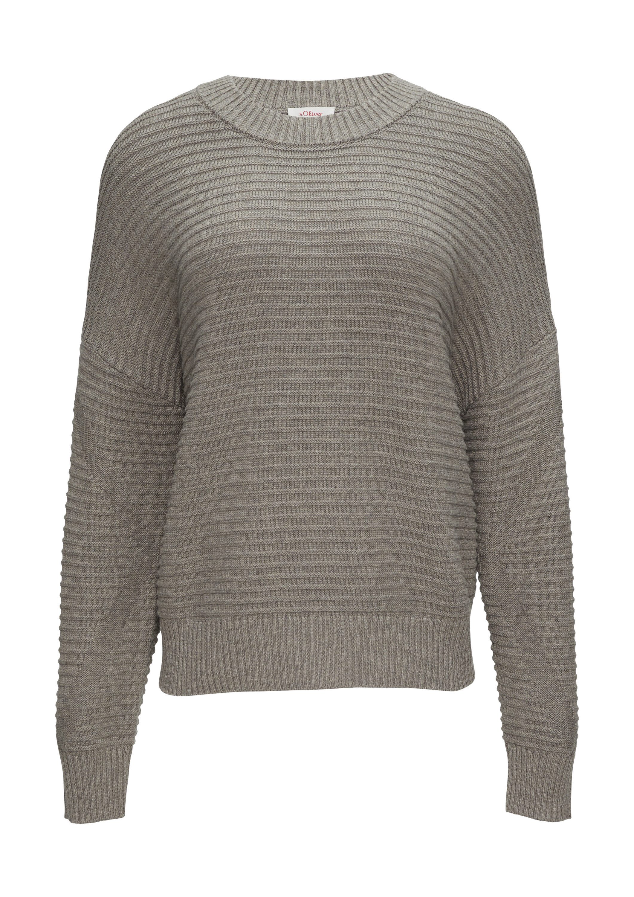 s.Oliver Longpullover Strickpullover Oversized Strickpullover mit Strukturdetails