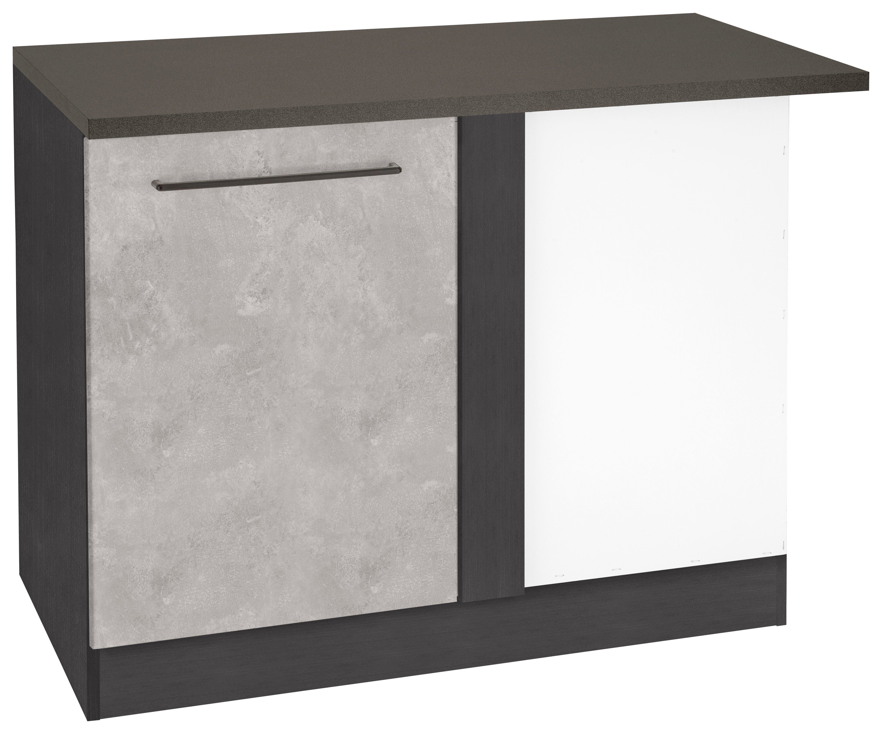 KOCHSTATION Eckunterschrank "KS-Tulsa" 110 cm breit, 1 Tür, schwarzer Metal günstig online kaufen