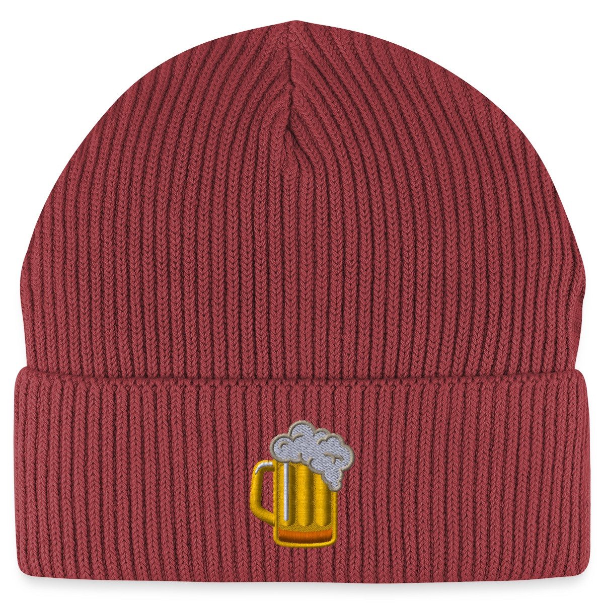 Beanie Bier Stickerei Fisherman Beanie Bio Mütze