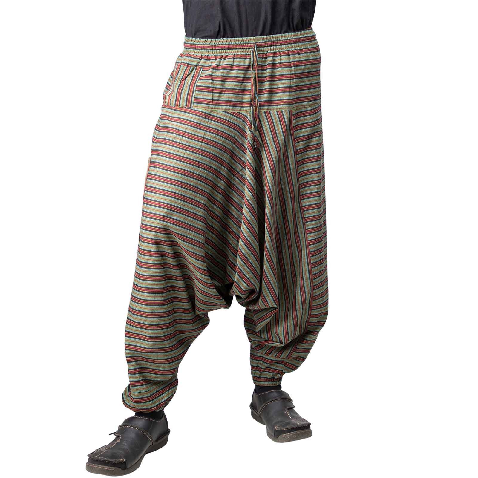 KUNST UND MAGIE Haremshose Bunt Unisex Aladin Haremshose Wellnesshose Wohlfühl Pluder Hose Yoga