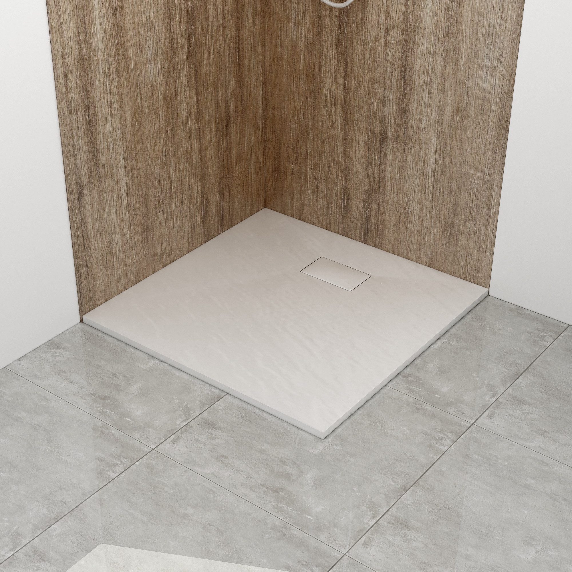 WITEN&NOCK Duschwanne SMC Duschtasse Extraflach Anti-Rutsch Brausewanne ohne Ablaufgarnitur, SMC, L: 80-180cm, B:70-90cm