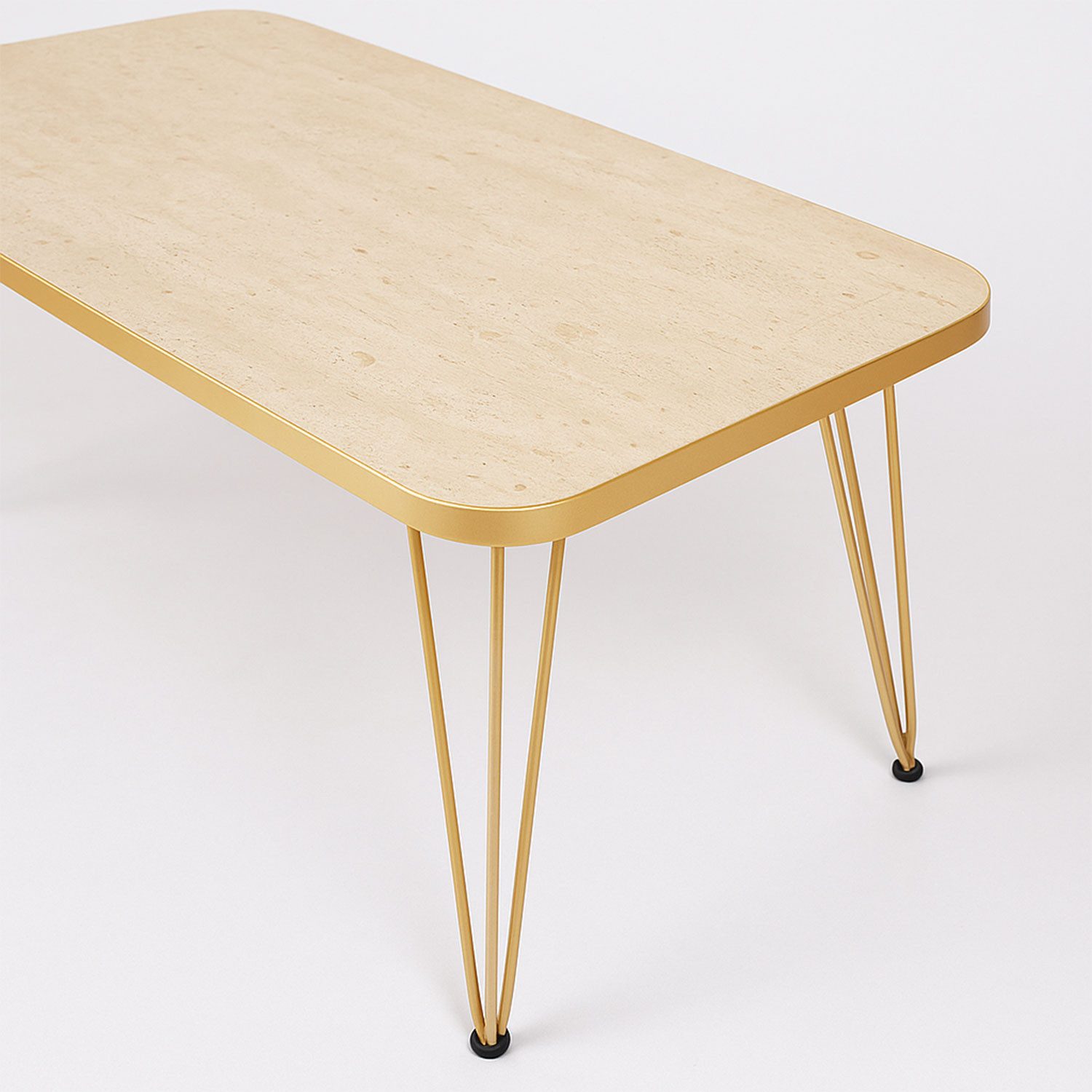 Couchtisch Set 4-teilig Travertin Creme Gold Wohnzimmer Beistelltisch Naturstein