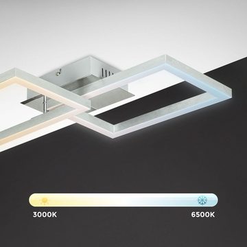 B.K.Licht Deckenleuchte Smart RGB FRAME Deckenlampe LED Fernbedienung - BKL1319, Dimmfunktion, LED fest integriert, RGB WIFI App iOS & Android 30W 3300lm alu-gebürstet