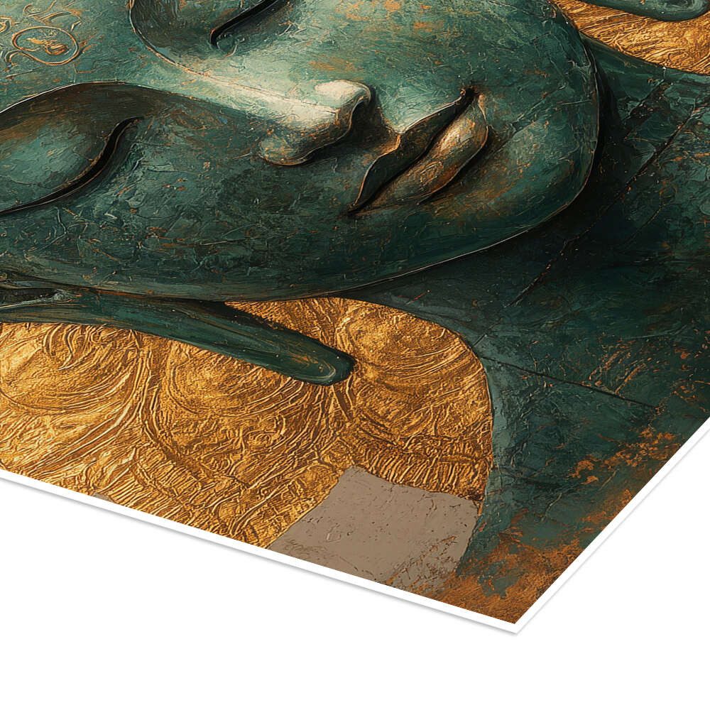 Posterlounge Wandbild Buddha auf Gold, DejaReve, erhältlich als Poster, Leinwandbild, Wandsticker oder Acrylglasbild