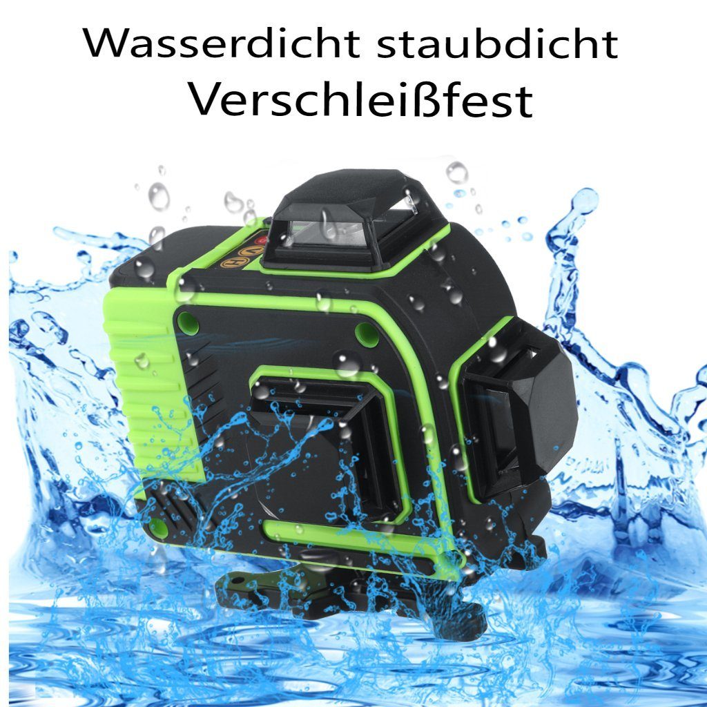 Laserwasserwaage, 4D Fasget Linien Kreuzlinienlaser Grün 360° Licht 16