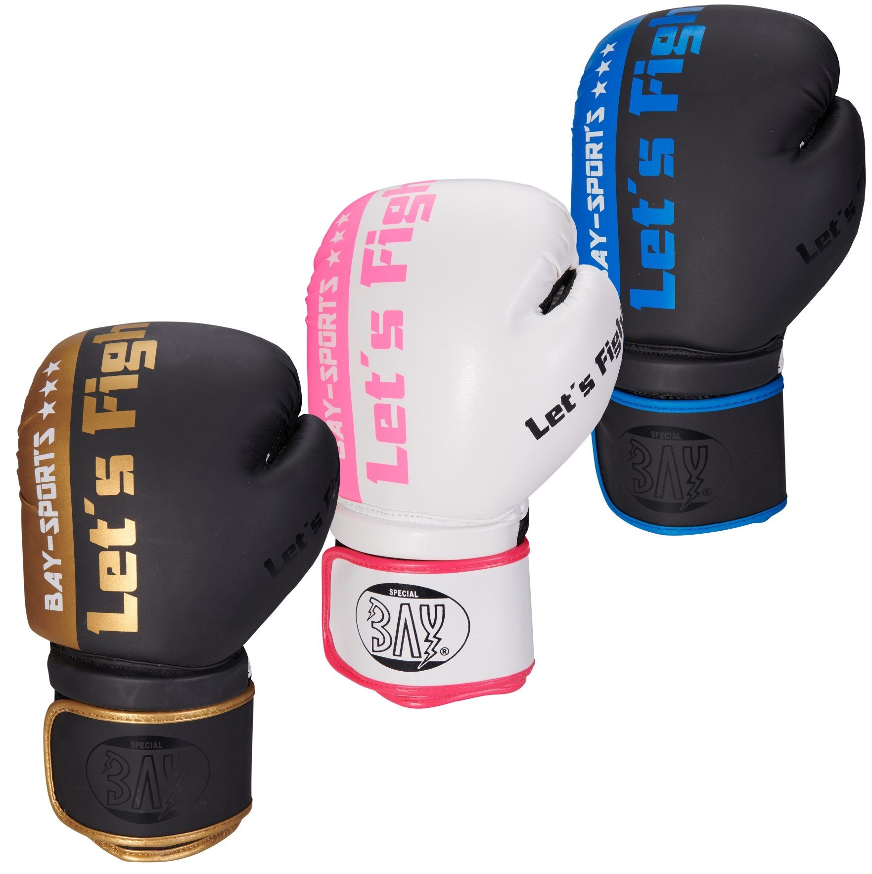 BAY-Sports Boxhandschuhe Lets Kickboxe Fight pink Box-Handschuhe Boxen Mesh