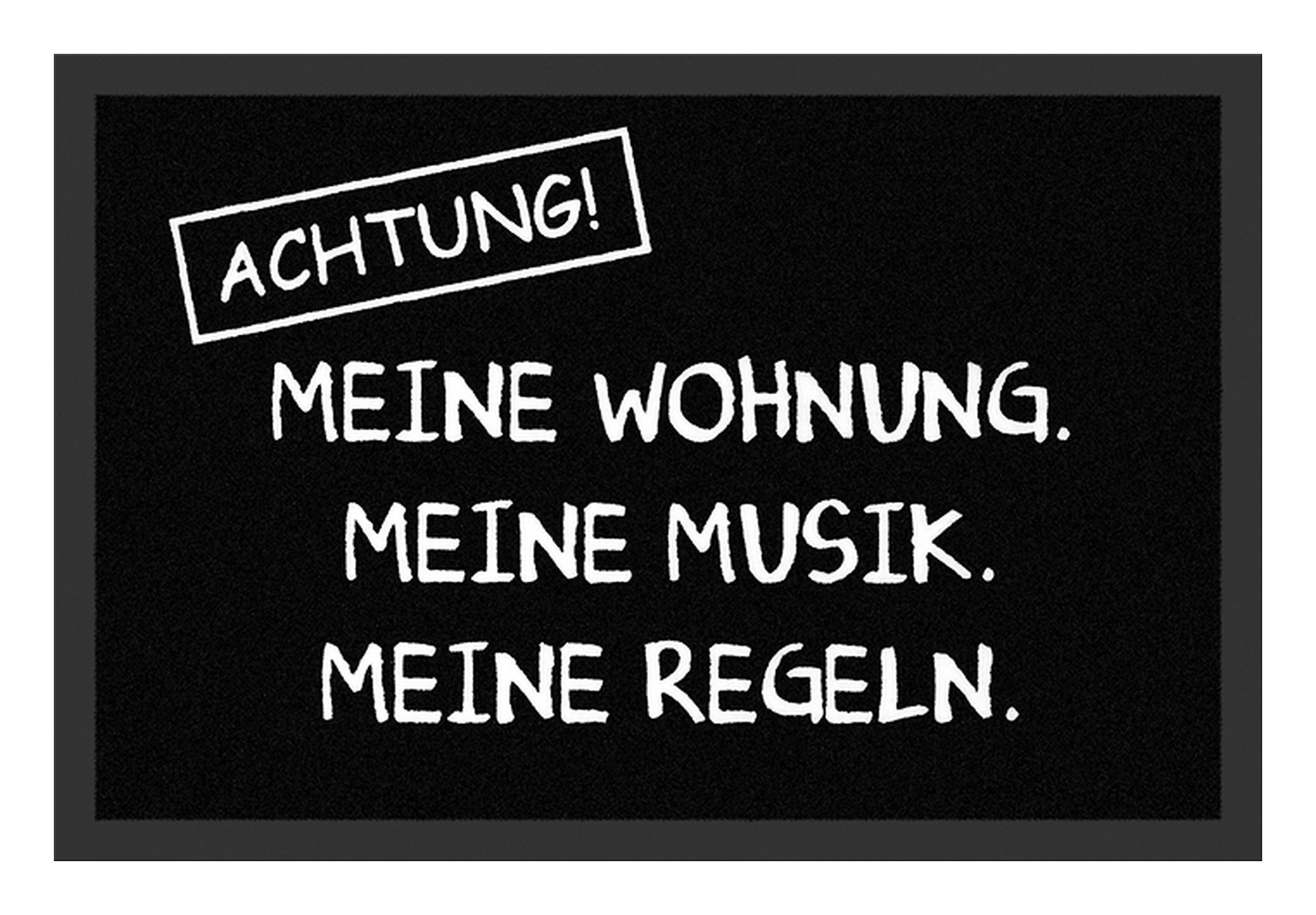 Rockbites Fußmatte Rockbites - Fußmatte Türmatte "Achtung! Meine Wohnung" Schwarz Nr. 10