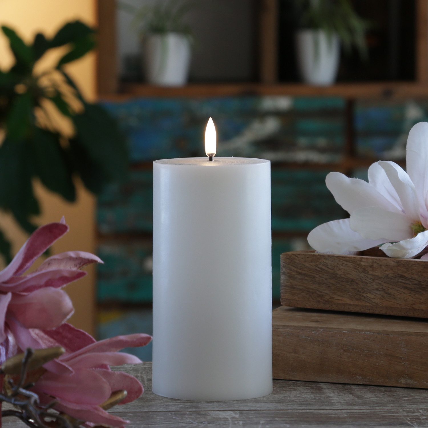 UYUNI Lighting LED-Kerze THEA Uyuni Echtwachs Timer H: 15cm D: 7,8cm weiß b günstig online kaufen
