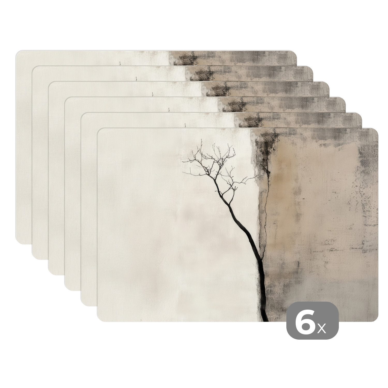 MuchoWow Platzset Wabi sabi - Pflanze - Beige, (6-St), Platzsets, Tischset, günstig online kaufen