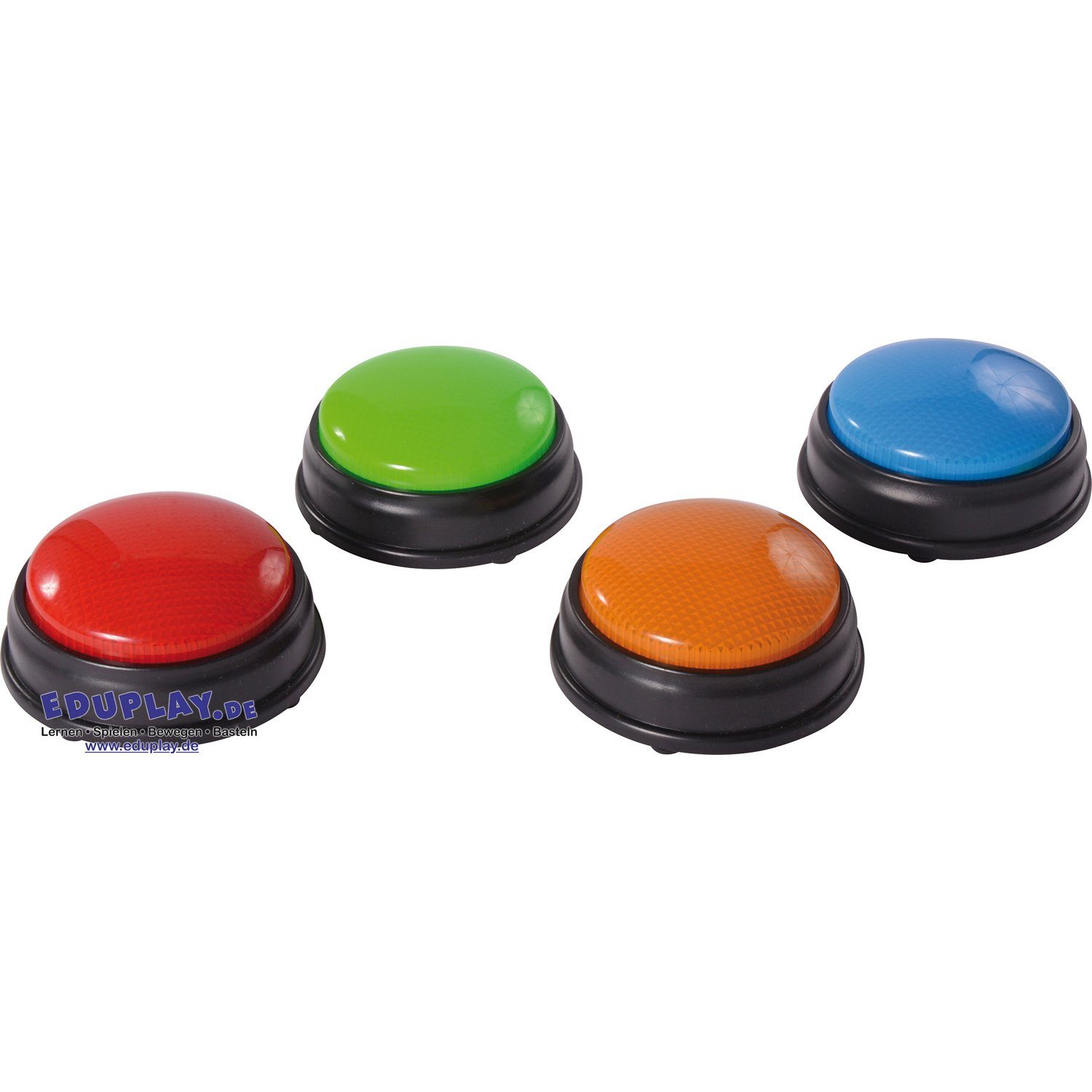 EDUPLAY Lernspielzeug Buzzer mit Blinklicht-Signal & Töne, 4-teilig (1 Set)