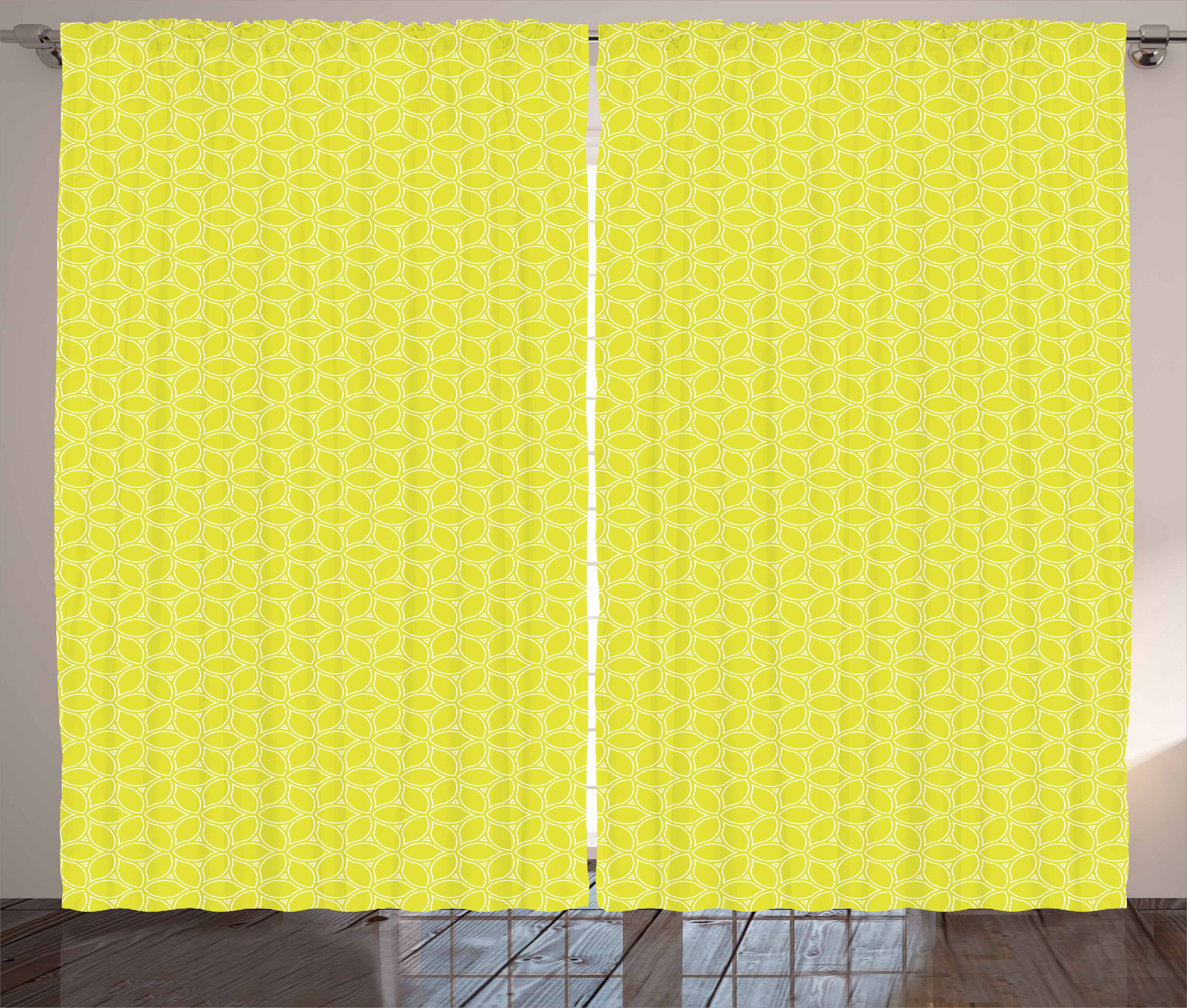 Gardine Schlafzimmer Kräuselband Vorhang mit Schlaufen und Haken, Abakuhaus, Geometrisch Zusammenfassung Juicy Zitronen