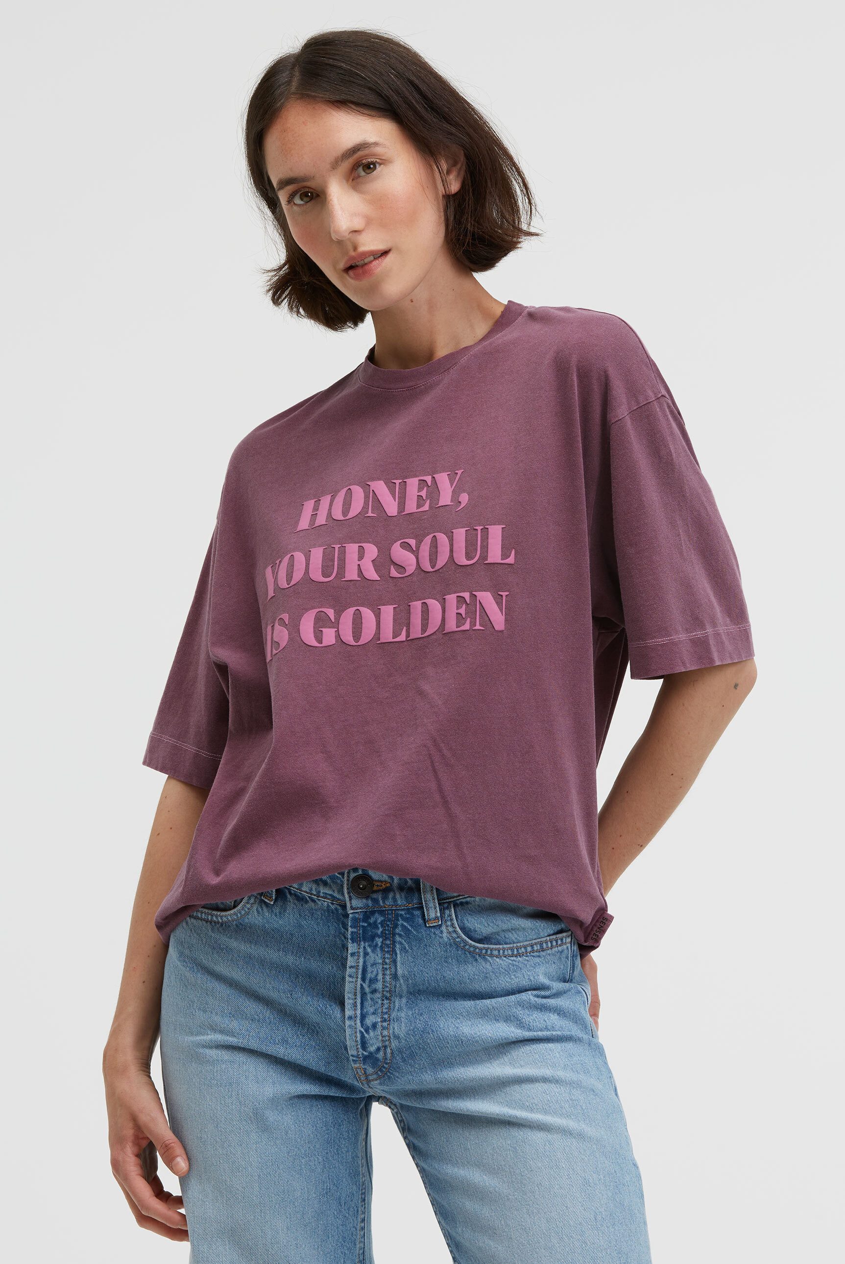 SENSES.THE LABEL Rundhalsshirt aus Baumwolle günstig online kaufen