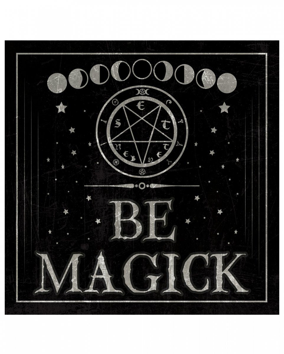 Horror-Shop Dekofigur Vintage Gothic Metallschild ";Be Magick"
