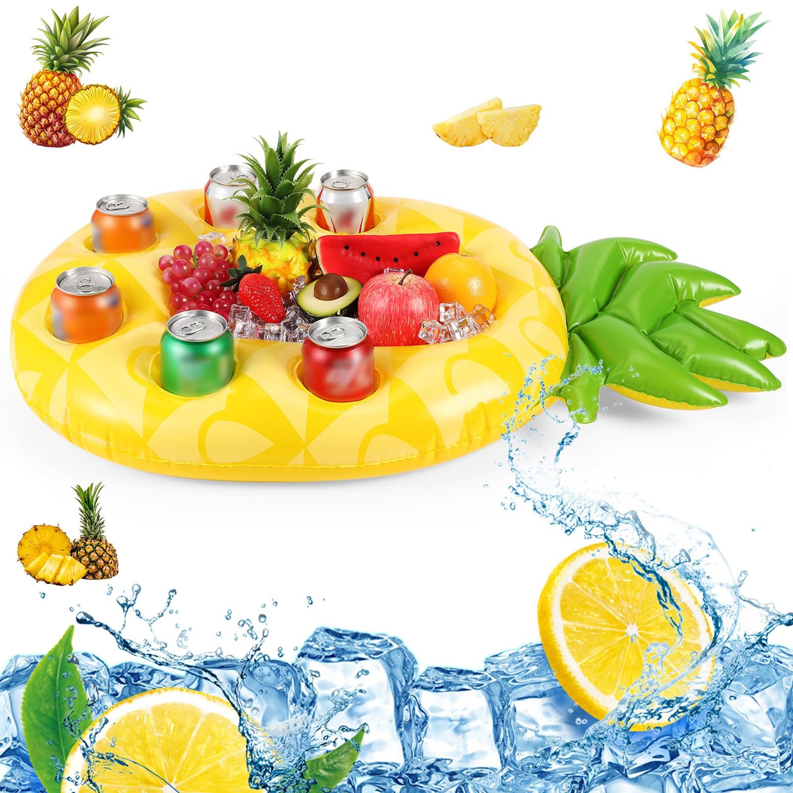 Badeinsel Schwimmender 2-in-1-Getränke- und Snackhalter