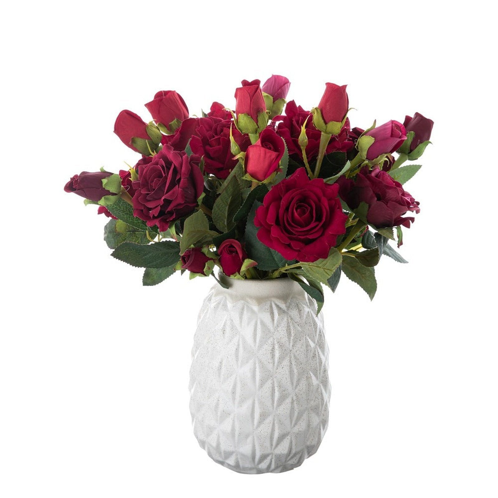 Kunstpflanze 5 Stiele Samtrose, künstliche Blume, Pflanze, Bonsai, AUKUU, Hochzeitsdekoration, Innendekoration (Vase nicht im Lieferumfang