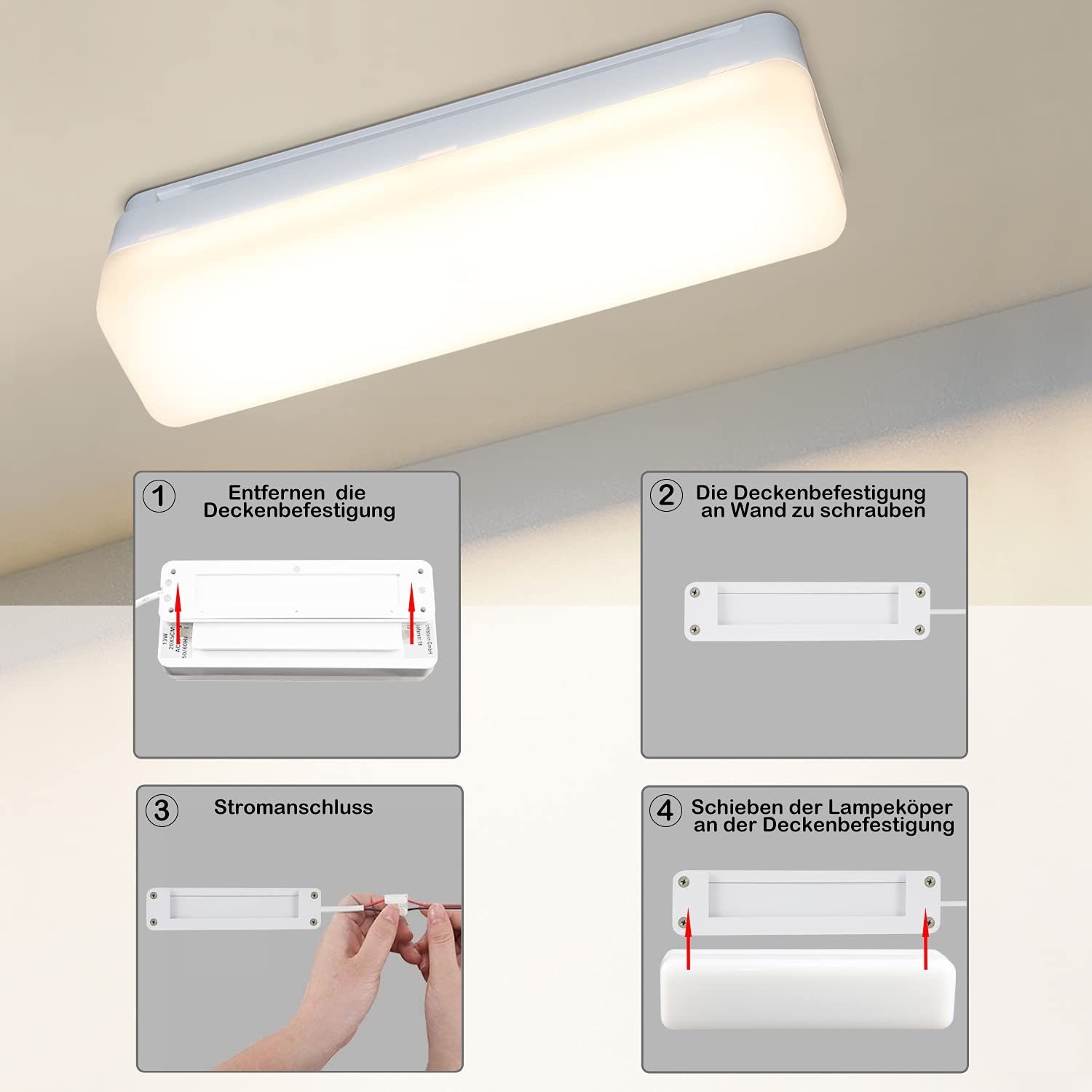 ZMH LED Deckenleuchte LED Deckenleuchte LED integriert, fest weiß, Tageslichtweiß Tageslicht Deckenlampe