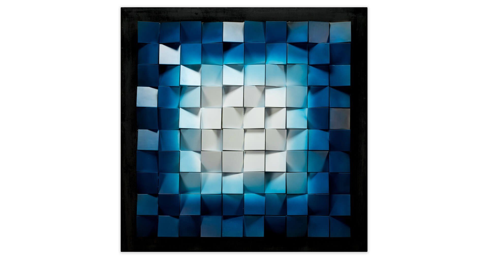 KUNSTLOFT Wandbild Effekt mit handgefertigtes 3D cm, Wandbild Tiefe mit Glanz 80x80