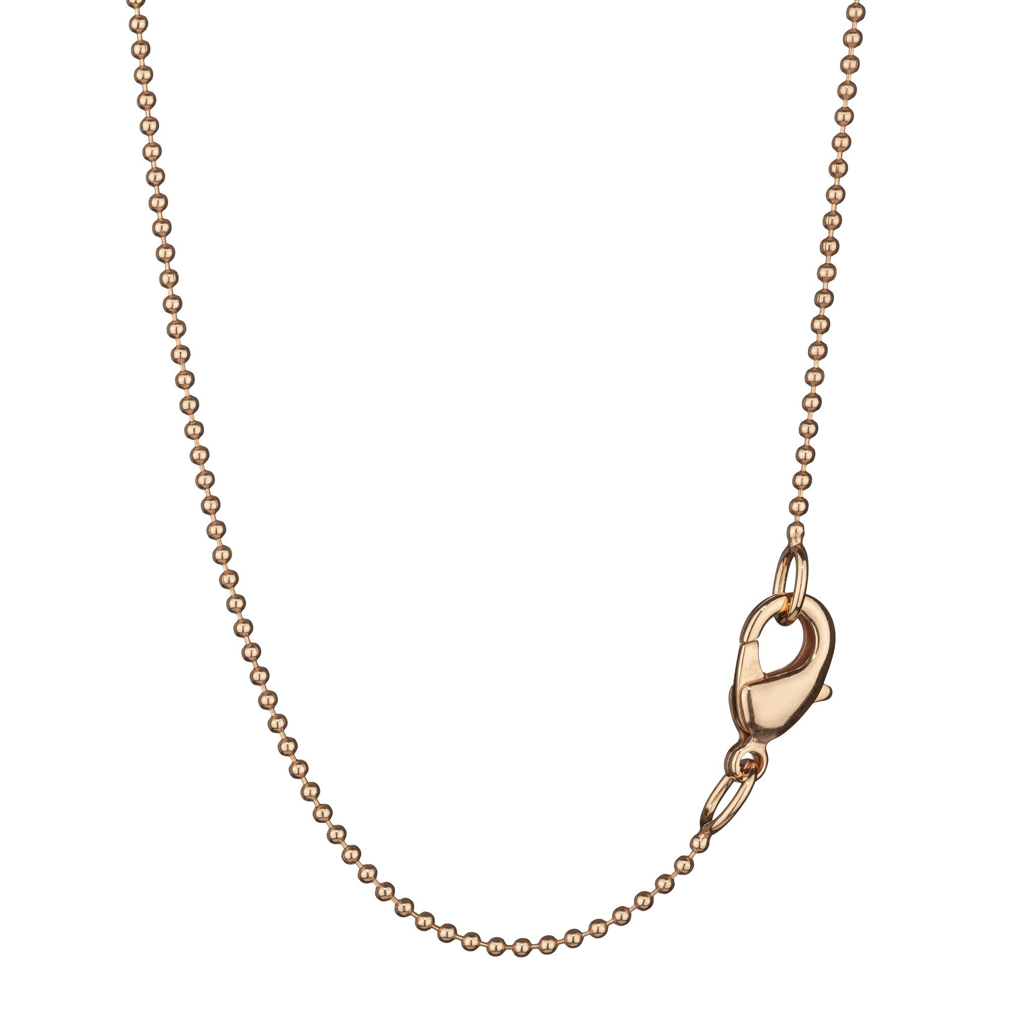 NKlaus Kette ohne Anhänger 80cm elegante Kugelkette rund Messing Vergoldet 1, (1 Stück), Made in Germany