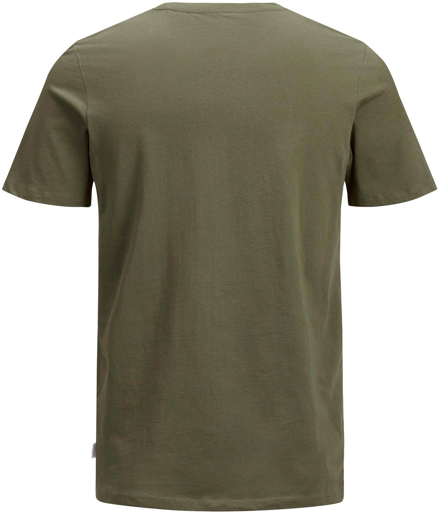 Jack & Jones BASIC T-Shirt ORGANIC TEE olivgrün