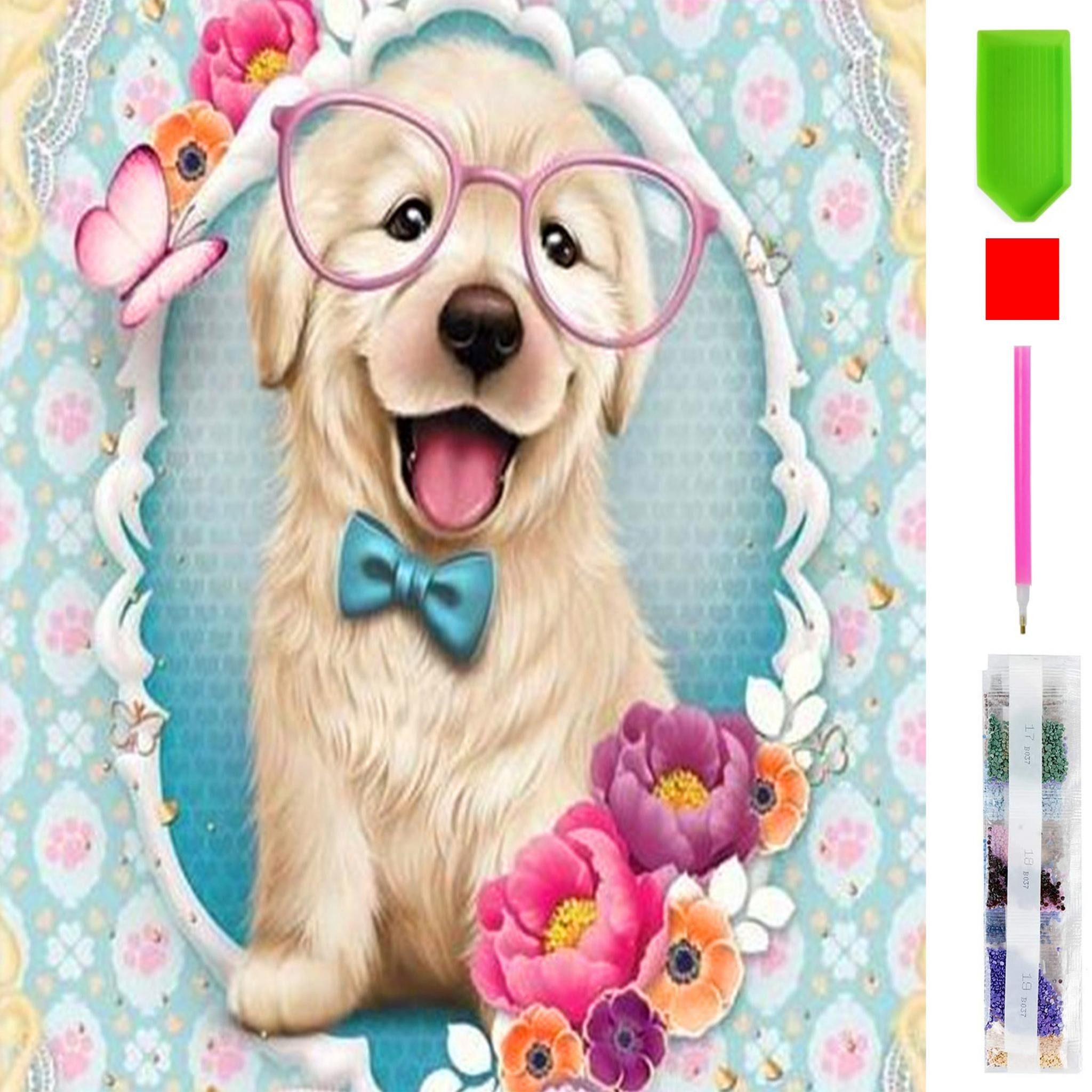 Malen nach Zahlen 5d Diamond Painting Kleiner Hund Malen nach Zahlen 15x20cm