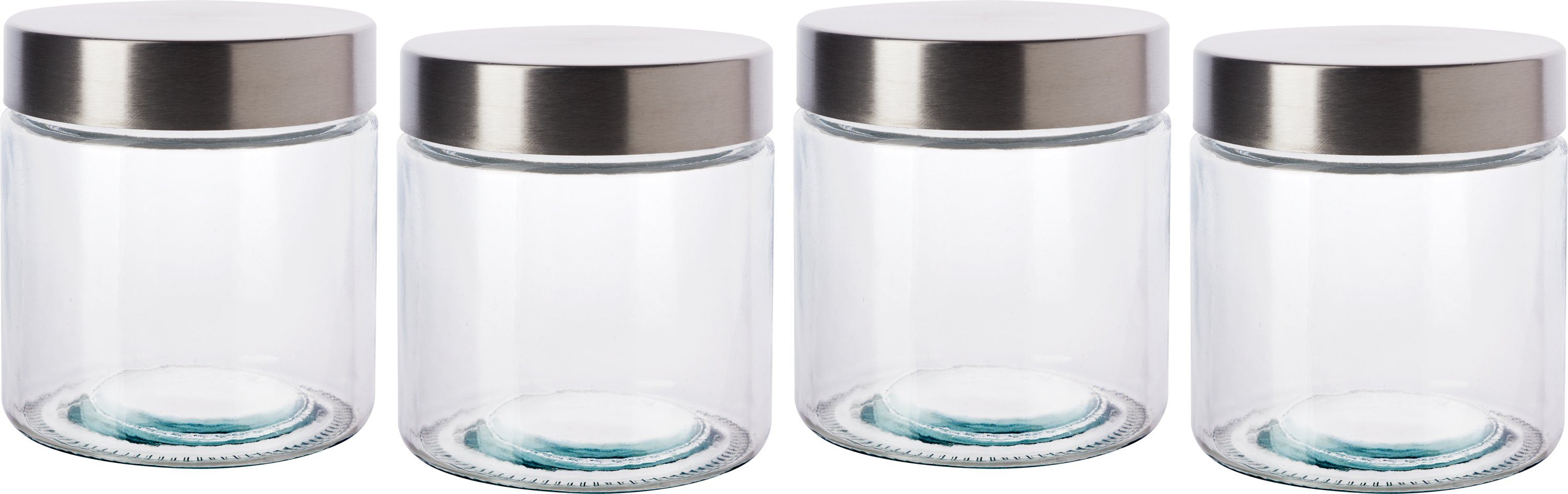VBS Vorratsglas, Glas, mit Schraubdeckel 700 ml 4er-Pack | Vorratsgläser