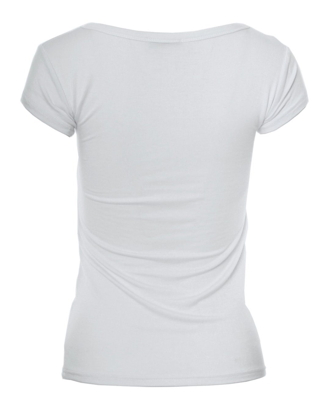 1001 T-Shirt Kurzarm Muse T-Shirt Fit Basic weiß Skinny