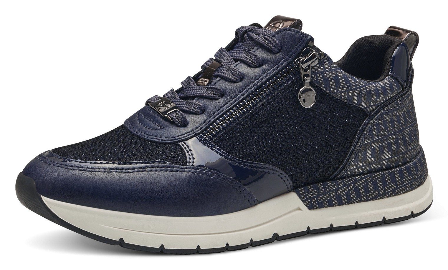 Tamaris Sneaker mit trendigen Metallic-Details navy kombiniert