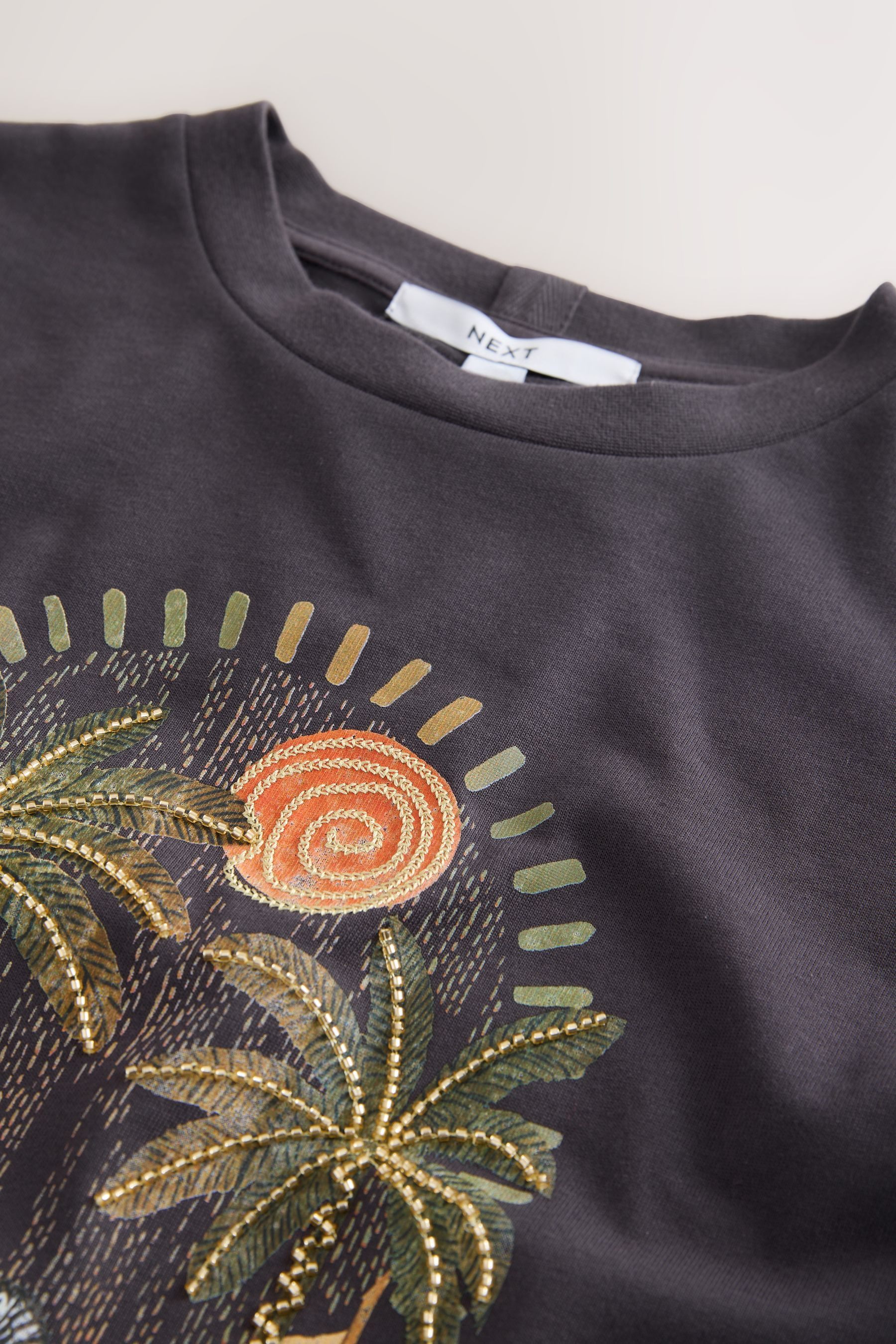 Next T-Shirt Schweres T-Shirt mit Provence-Grafik (1-tlg) günstig online kaufen