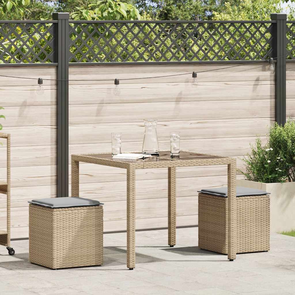 vidaXL Hocker Gartenhocker mit Kissen 2 günstig online kaufen