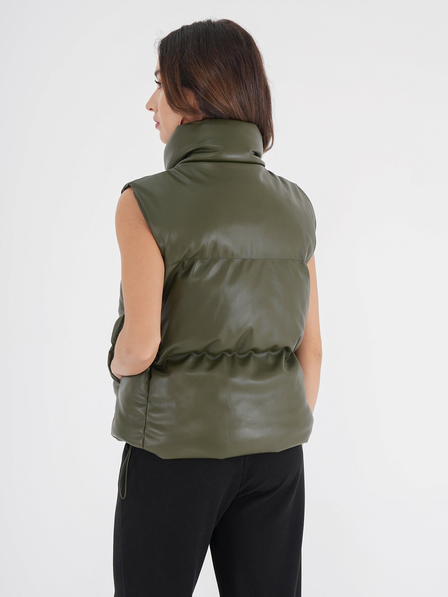 Puffer Freshlions khaki Leather Freshlions Steppweste Vest