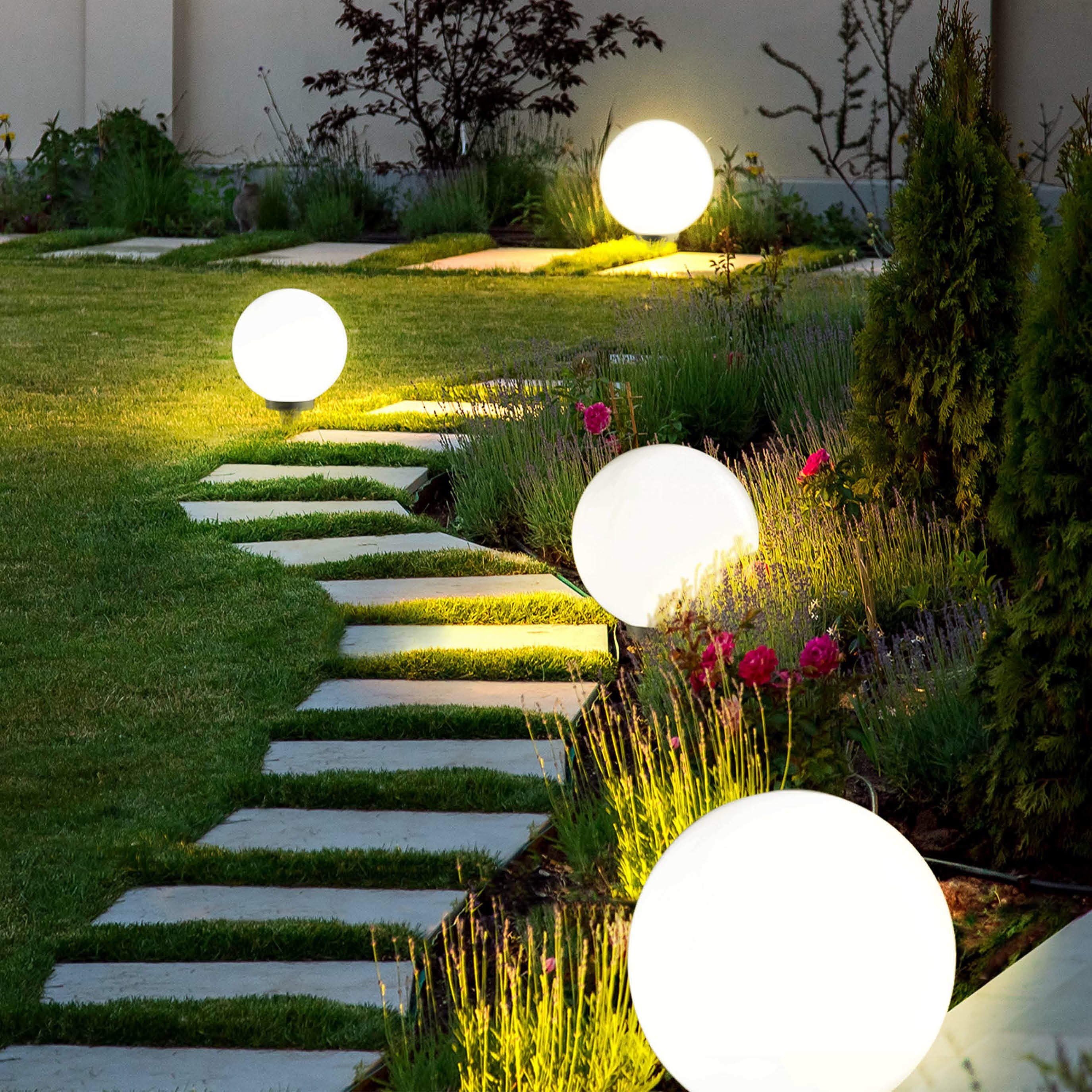 SellTec Gartenleuchte Kugelleuchte Kugellampe KIRA, IP44 spritzwassergeschützt, ohne Leuchtmittel, individuell bestückbar, Gartenlampe, Außenleuchte Erdspieß, o – Bild 3 von 5
