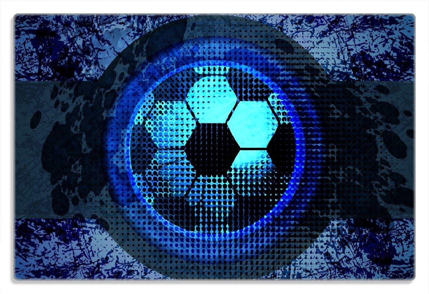 Fußball 4mm, 1-St), in Gummifüße Frühstücksbrett Muster 20x30cm Abstraktes blau, (inkl. rutschfester - Wallario Design