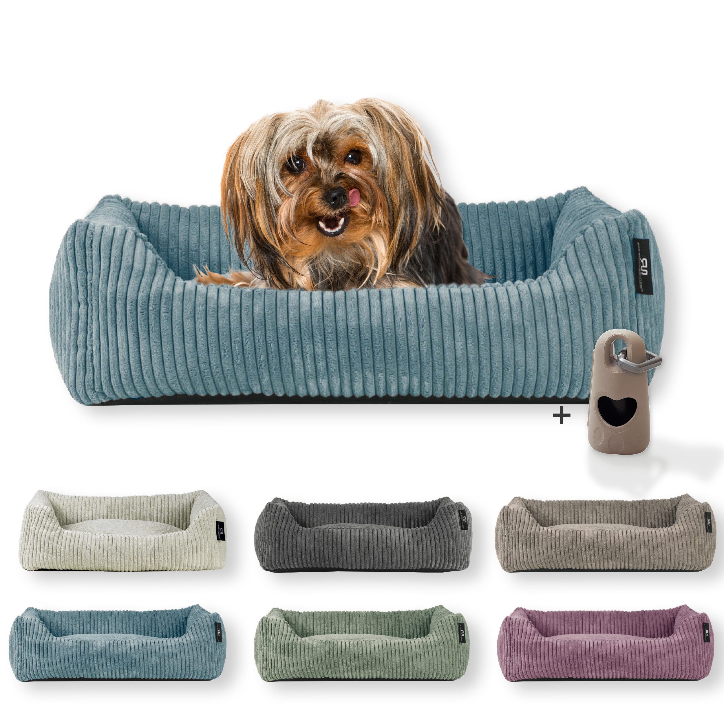 Rohrschneider Tierbett Hundebett Hundekorb Cordstoff, inkl. Gassibeutel günstig online kaufen