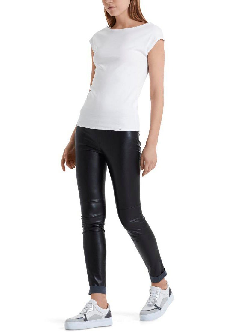 Marc Cain T-Shirt "Collection Essential" Premium Damenmode Basic-Shirt mit weitem Ausschnitt