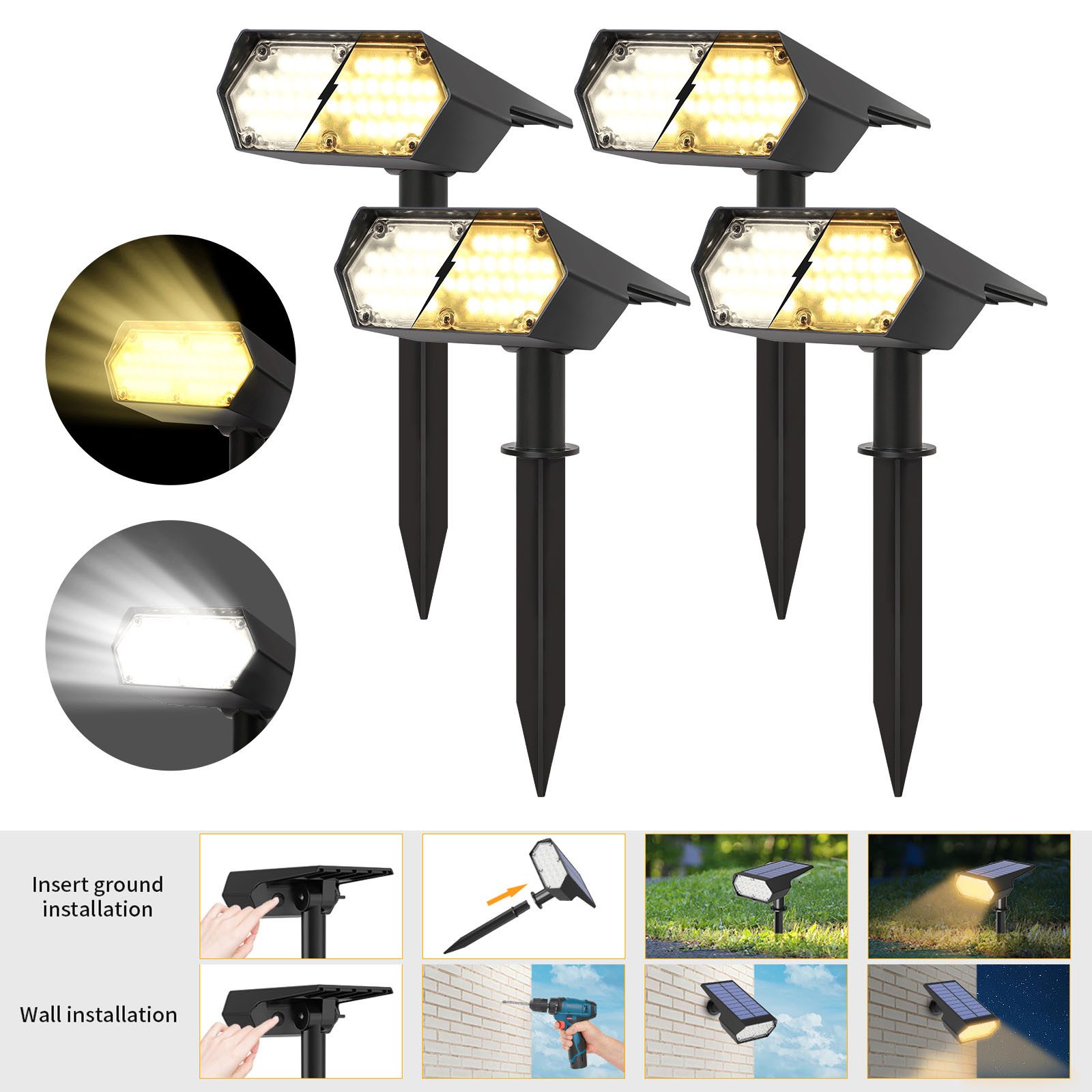 QUBEBU LED Solarleuchte LED Solarleuchte Solarstrahler günstig online kaufen