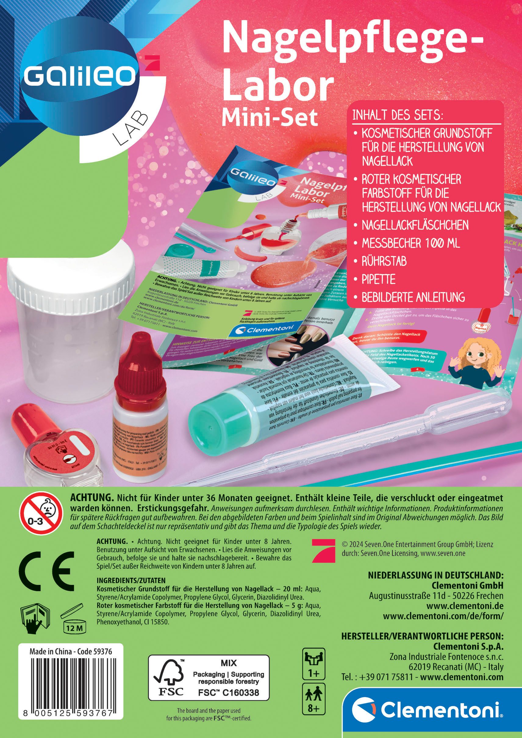 Clementoni® Kreativset Galileo Lab, Nagelpflege-Labor Mini-Set