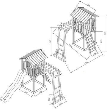 AXI Spielturm Beach Tower, mit Klettergerüst und Rutsche