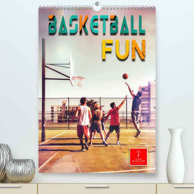 CALVENDO Wandkalender Basketball Fun (Premium, hochwertiger DIN A2 Wandkalender 2023, Kunstdruck in Hochglanz)