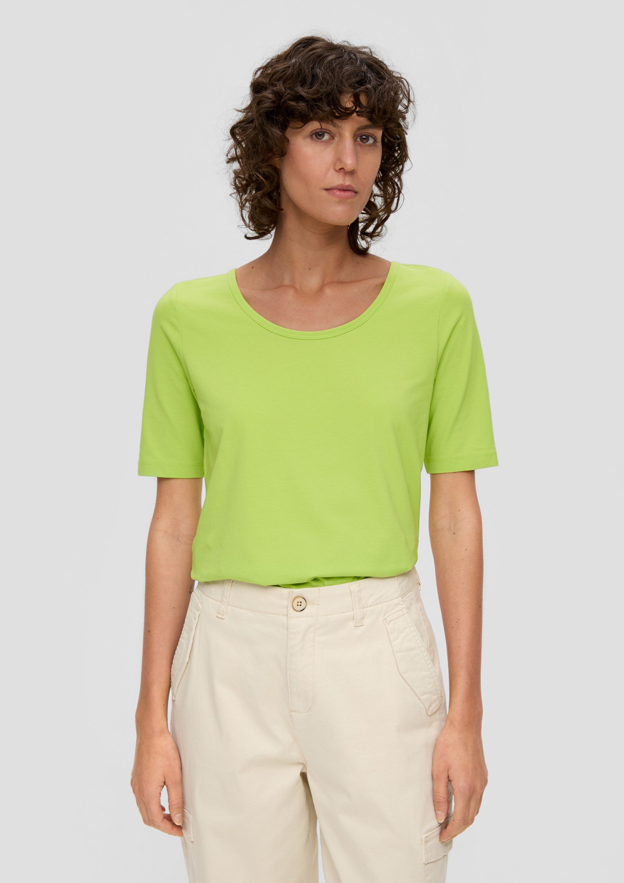 s.Oliver Kurzarmshirt T-Shirt Jersey-Shirt mit U-Ausschnitt günstig online kaufen