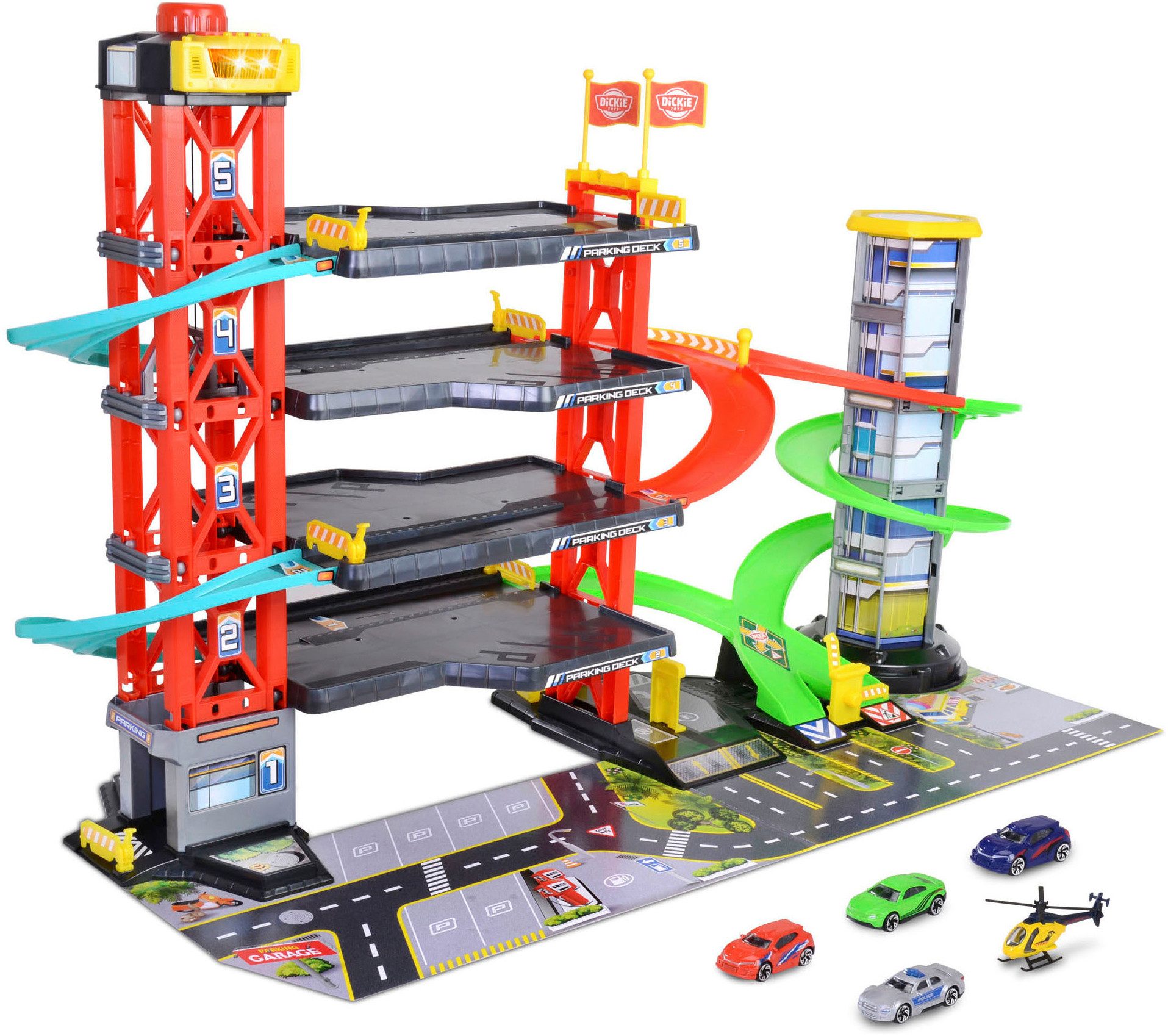 Dickie Toys Spiel-Parkgarage Parking Garage, inklusive 5 Fahrzeuge, mit Lic günstig online kaufen