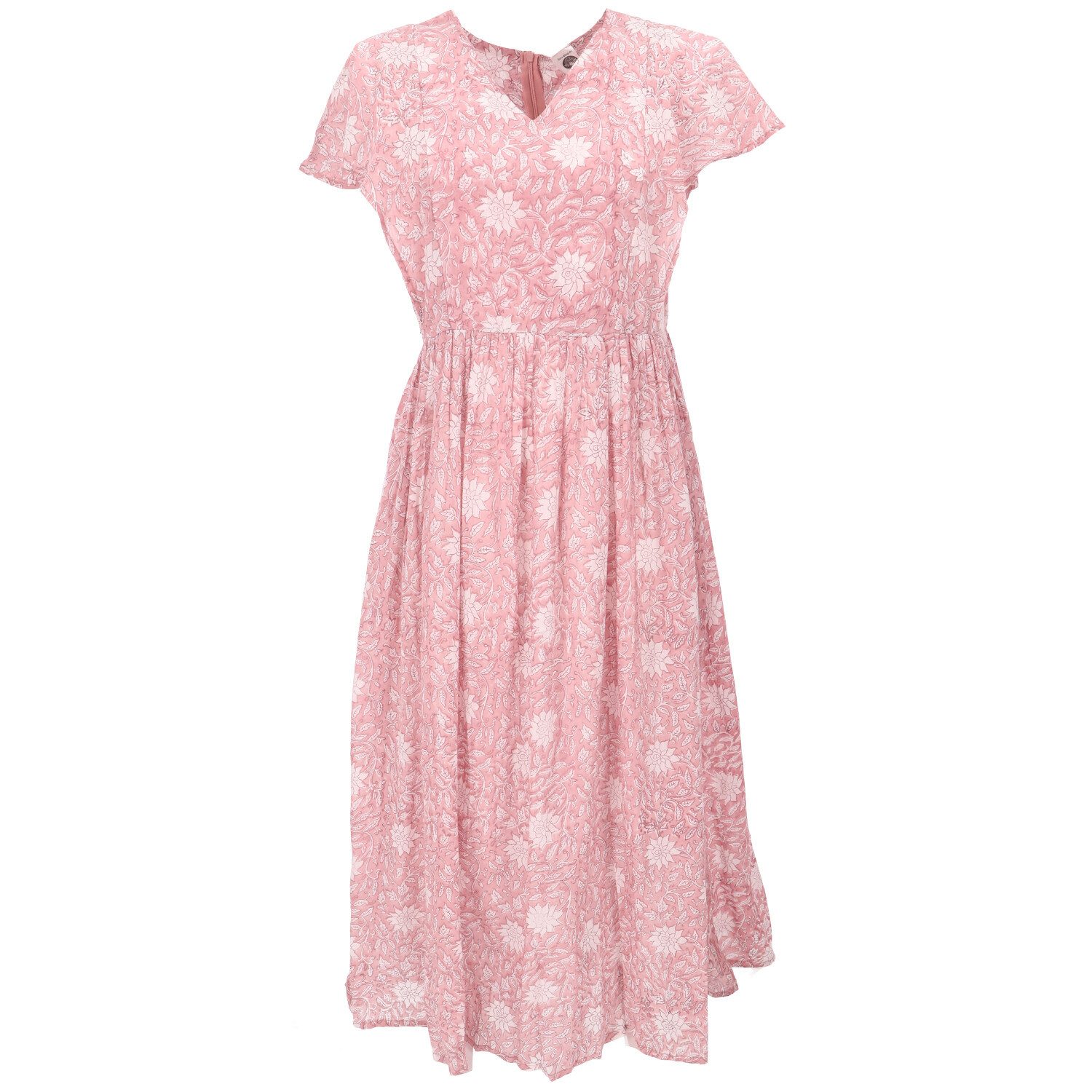 Guru-Shop Midikleid Luftiges Boho Sommerkleid, handbedrucktes.. günstig online kaufen
