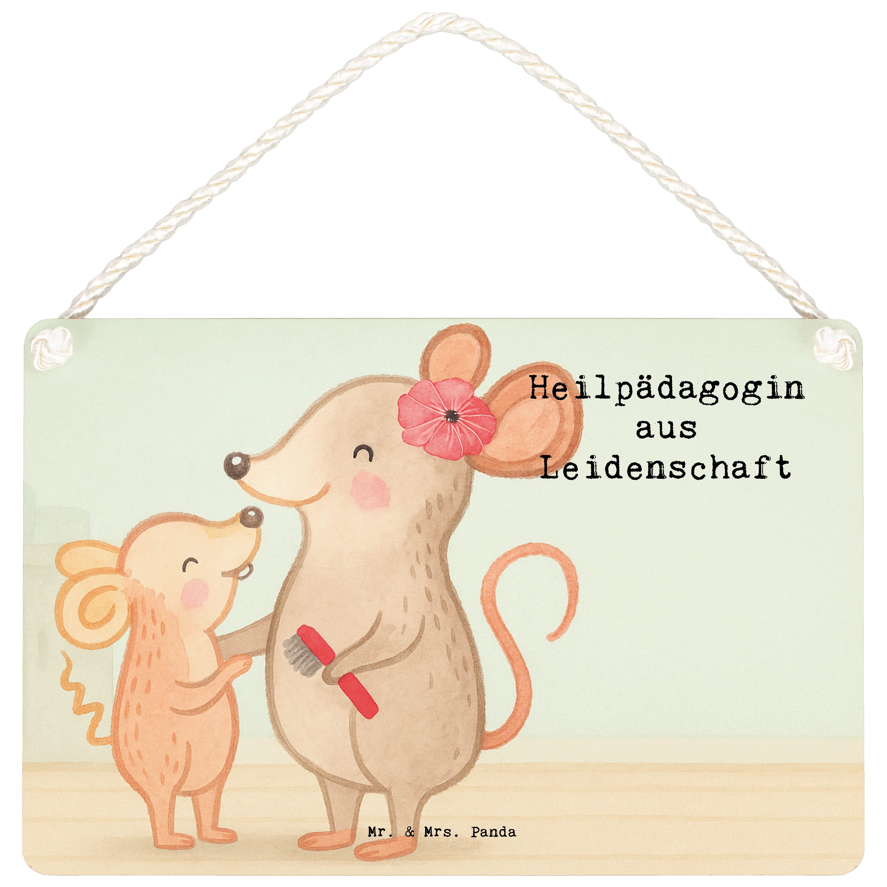 Mr. & Mrs. Panda Hinweisschild Heilpädagogin Leidenschaft Design, Schild DIN A4, Weiß, Ausbildung, w, (Packung), sprüche schild Wandbild Holz wandhänger