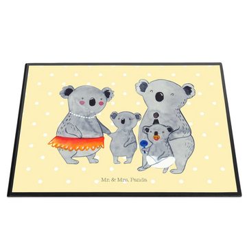 Mr. & Mrs. Panda Schreibtischunterlage Koala Familie - Gelb Pastell - Geschenk, Mama, Kinder, Schreibtischau, (1 tlg)