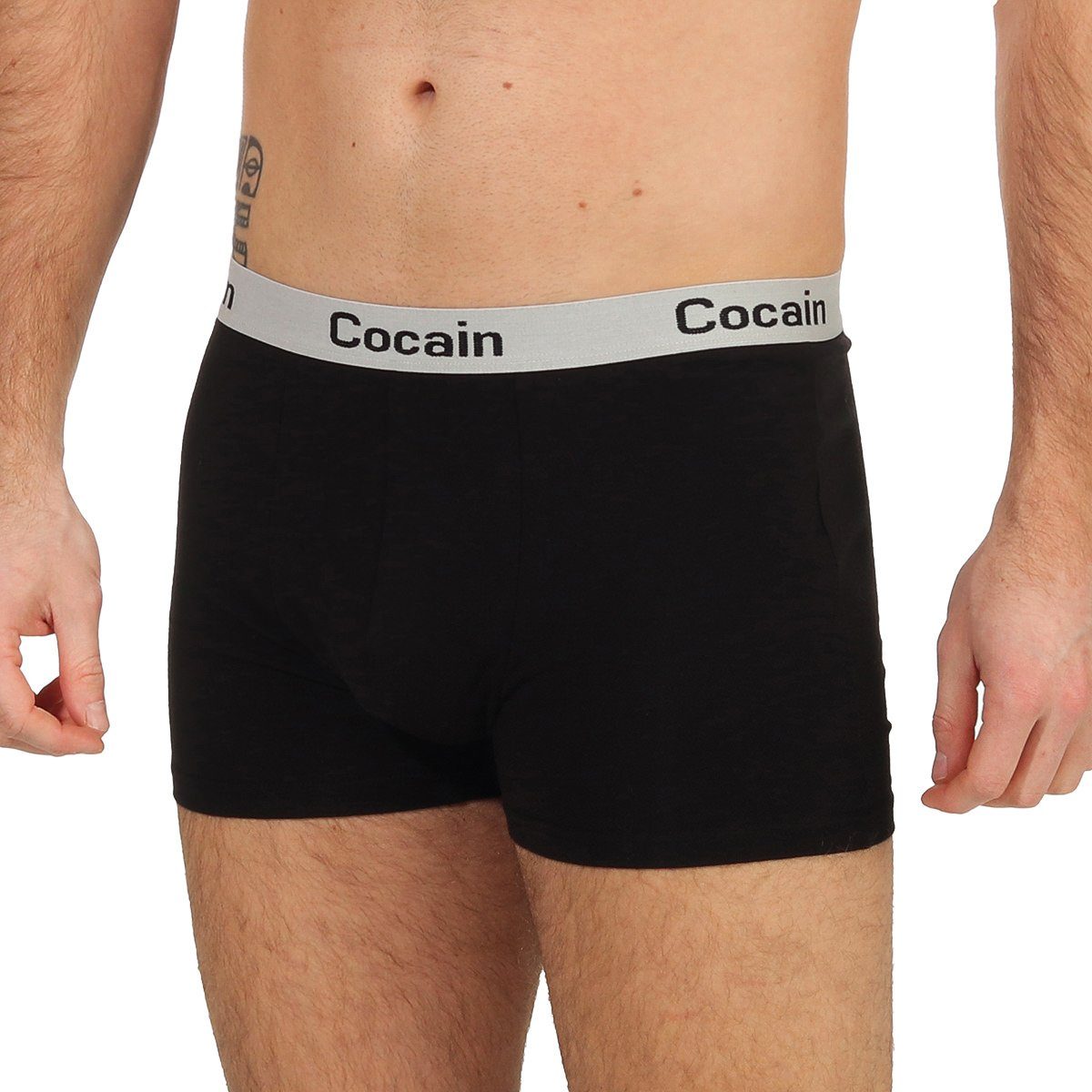Cocain underwear Boxershorts Herren Boxershorts 5er-Pack) am grau Spitzenqualität schwarz Europa Bund aus (5-St., Logoschriftzug - weiss 