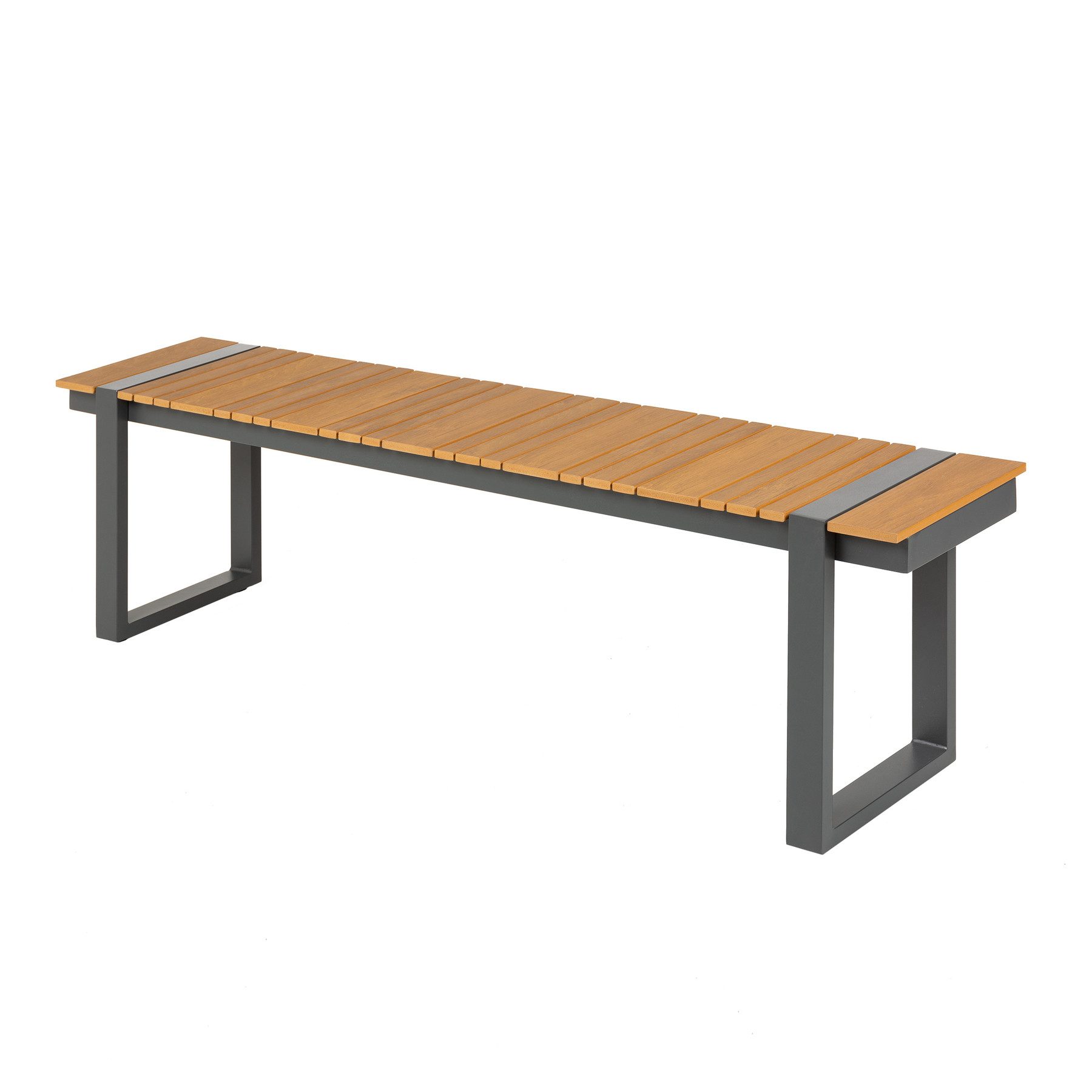 riess-ambiente Gartenbank TAMPA LOUNGE 180cm natur / grau (Einzelartikel, 1-St), wetterfest · Aluminium · Outdoor-Sitzbank · Terrasse · Modern Design