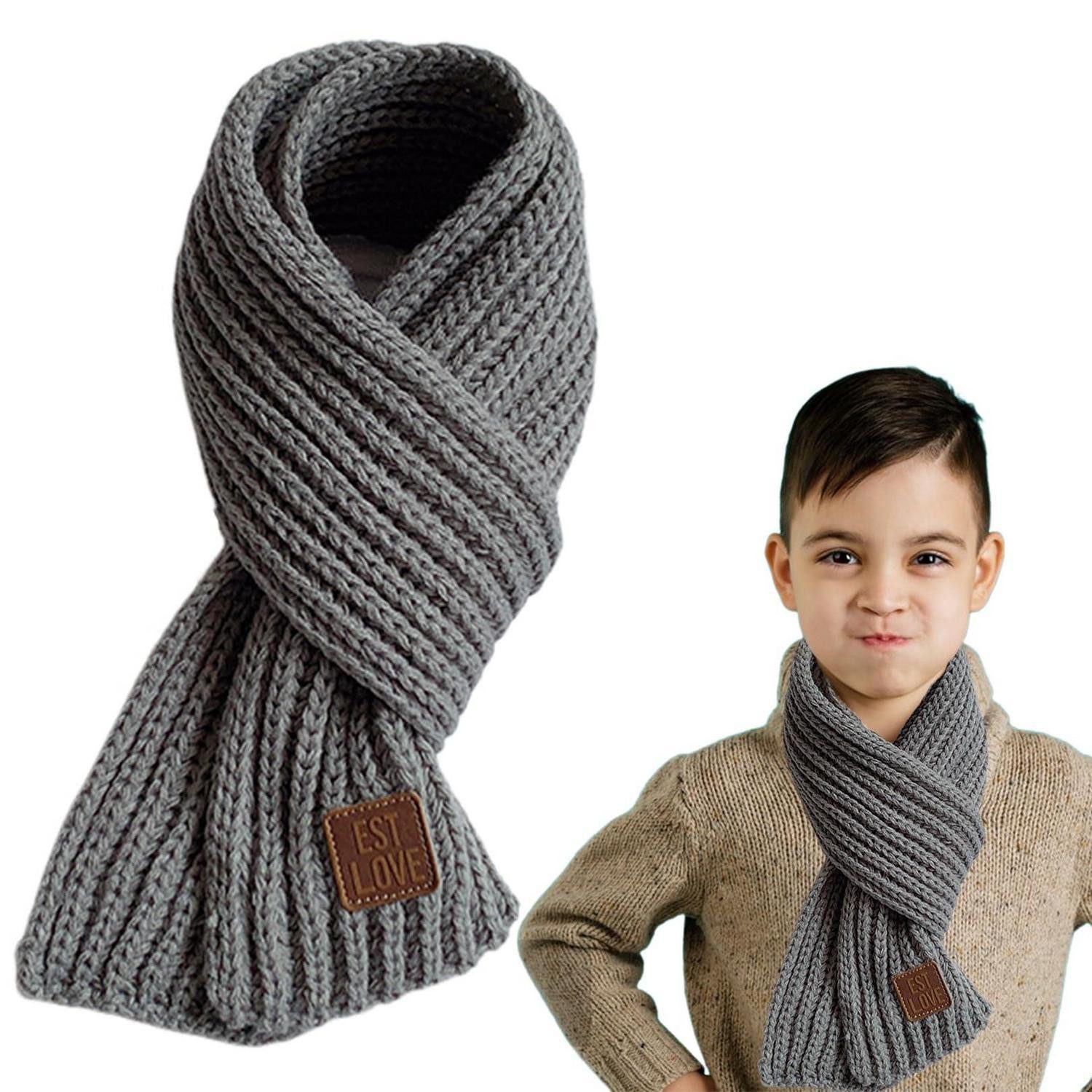 LuxusKollektion Halswärmer Kinder Schal Loop Grau, (1 St)