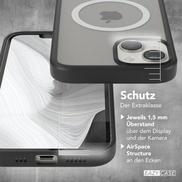 EAZY CASE Handyhülle Outdoor Case MagSafe Matt für Apple iPhone 14 6,1 Zoll, Outdoor Handy Hülle kompatibel mit Qi & MagSafe Silicon Case Schwarz